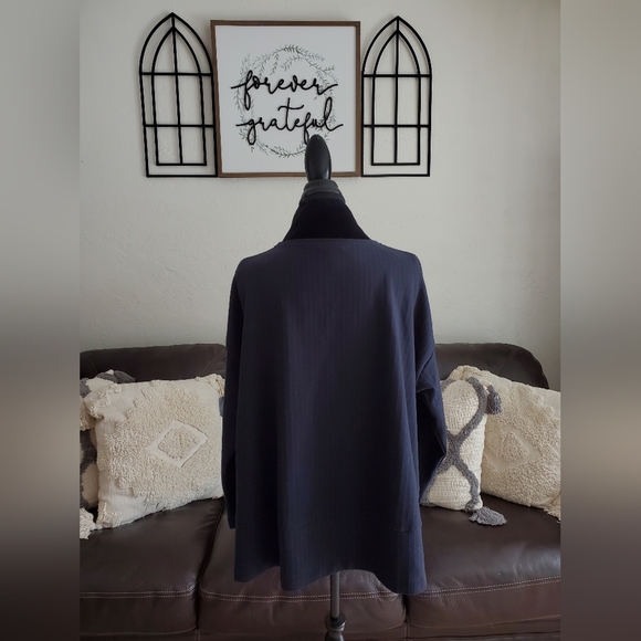 Oska Long Sleeve Lagenlook Pullover Sweater Women's Size 0 Retro Classic In Navy - Picture 2 of 11